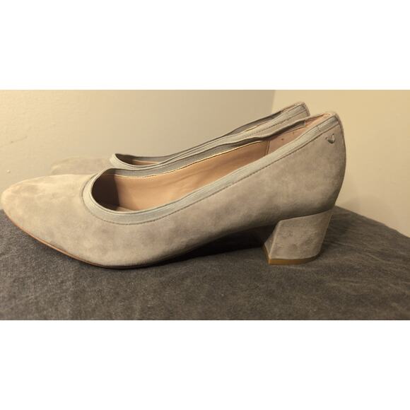 Vionic Natalie block heel gray suede pumps 10 wide - Picture 5 of 9